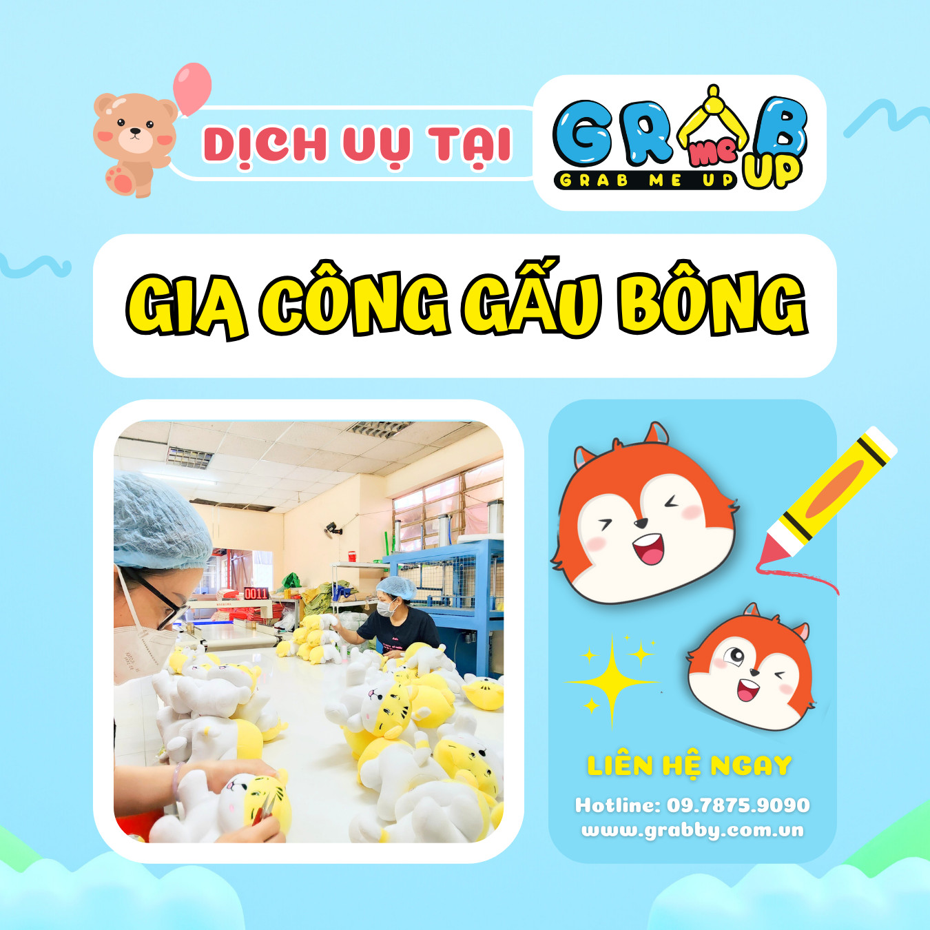 Grab Me Up – Hơn cả một xưởng gia công, thiết kế gấu bông: Nơi nuôi dưỡng ước mơ và niềm vui của bé